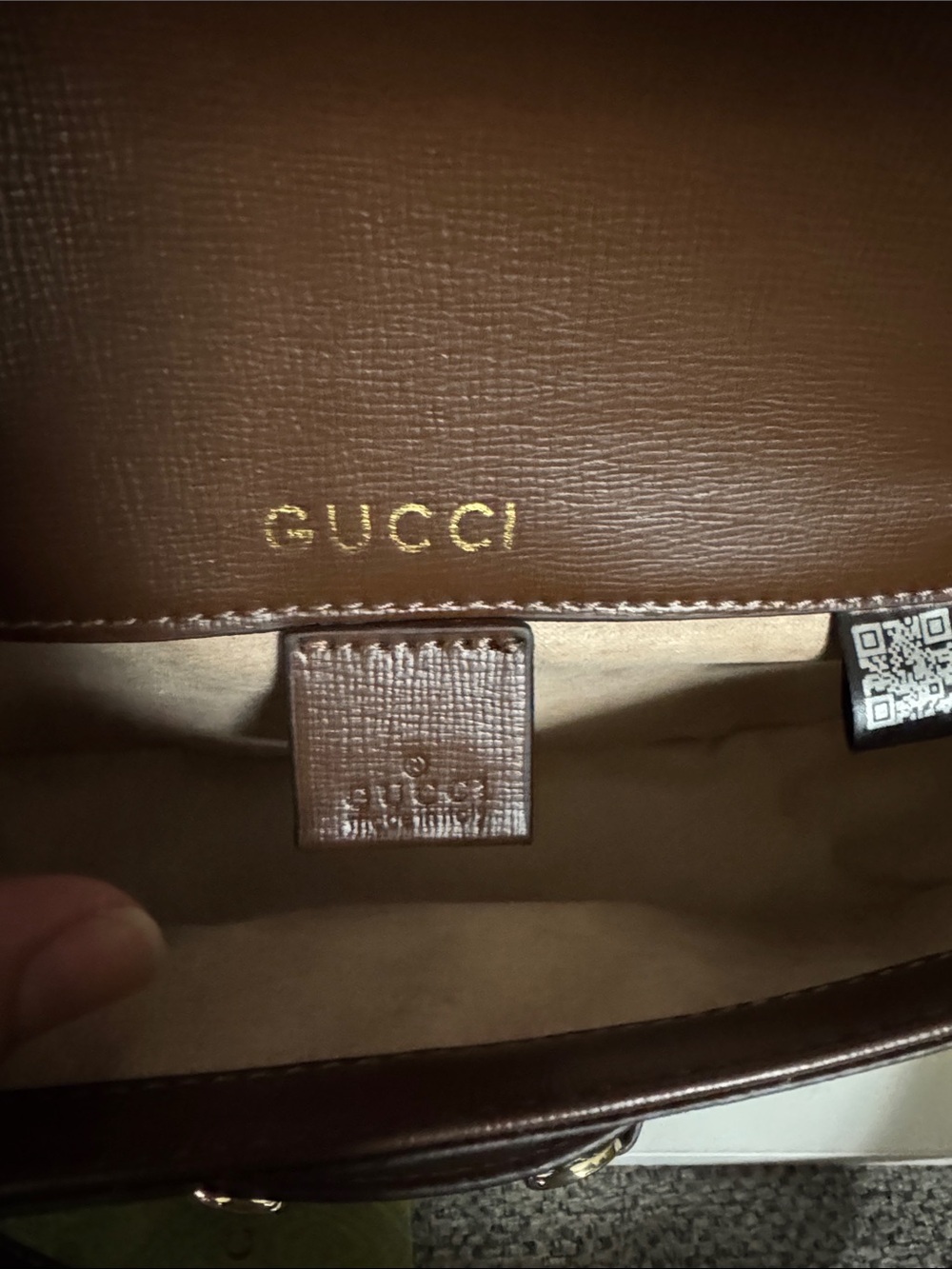Gucci Brown Beige GG Canvas Shoulder Bag with Gold Chain - Picture 4 of 8